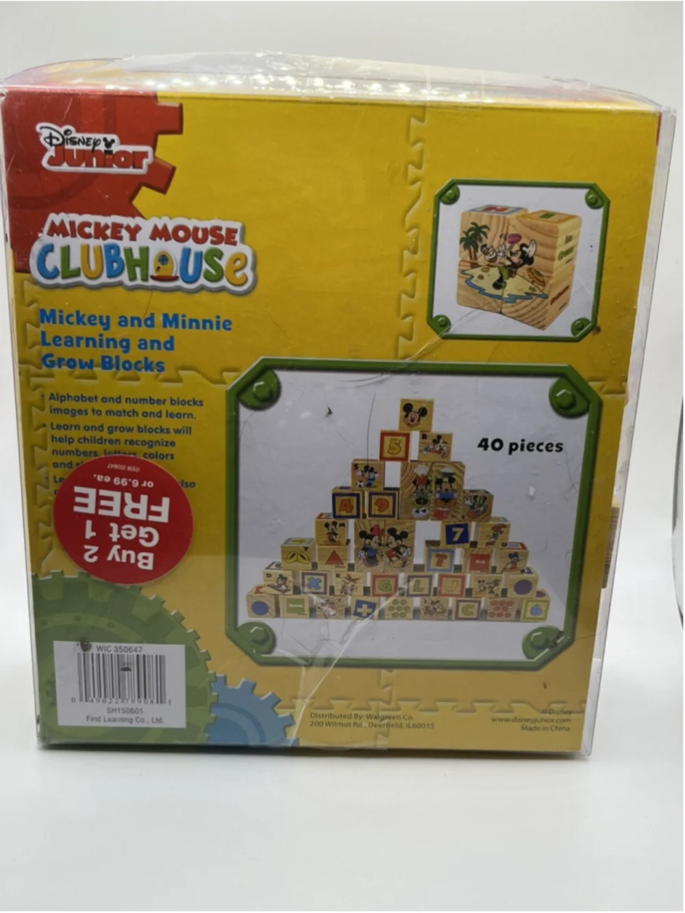 Disney Mickey Mouse Clubhouse Mickey & Minnie Learn & Grow Set of 40 Blocks Set